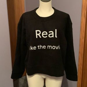 Daydream Nation Fleece Cropped Graphic Sweatshirt, black, size medium